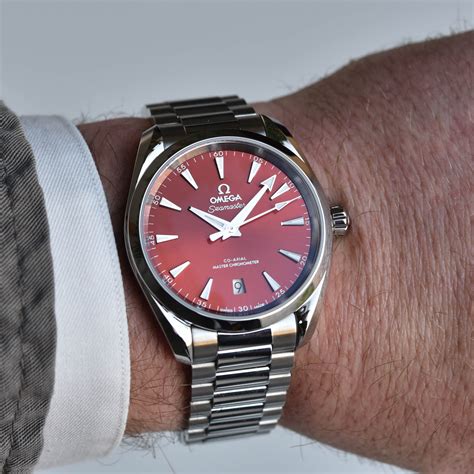 red face omega watch|omega aqua terra 150m price.